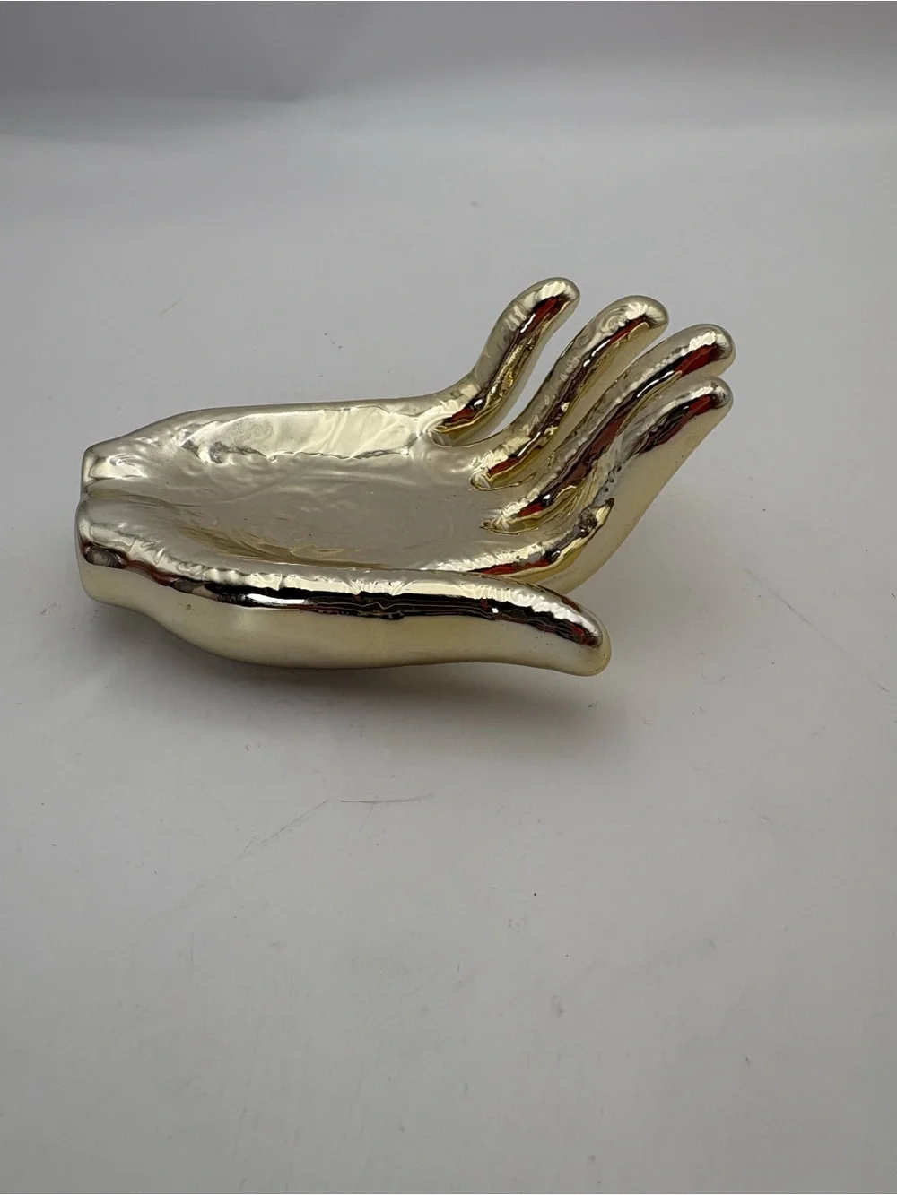 Decorative Ceramic Hand Trinket/Ring Dish - Shiny Gold